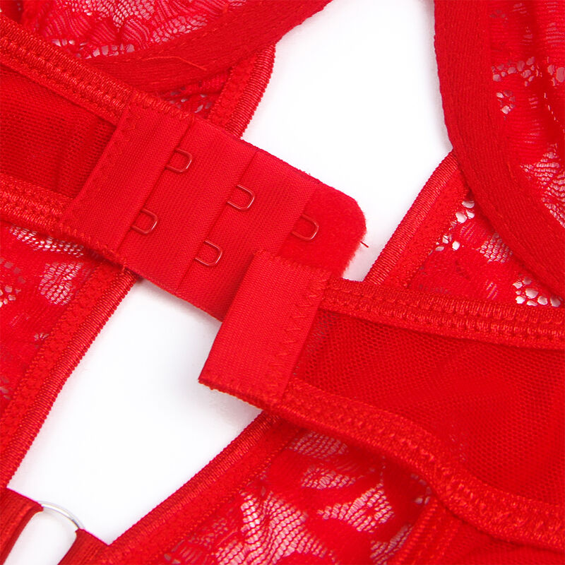 SUBBLIME - TEDDY WITH GARTER WITH LACE DETAIL AND STRIPS RED S/M - My naughty haven #
