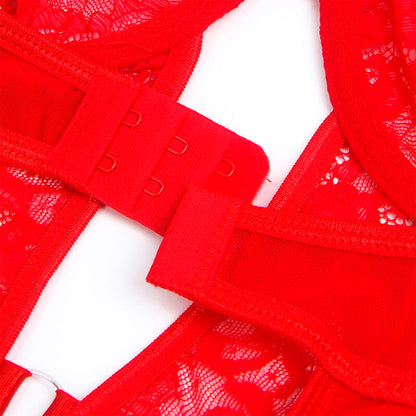 SUBBLIME - TEDDY WITH GARTER WITH LACE DETAIL AND STRIPS RED S/M - My naughty haven #