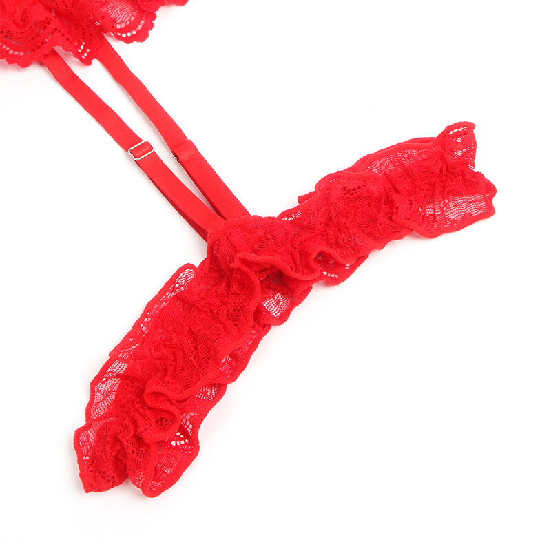 SUBBLIME - TEDDY WITH GARTER WITH LACE DETAIL AND STRIPS RED S/M - My naughty haven #