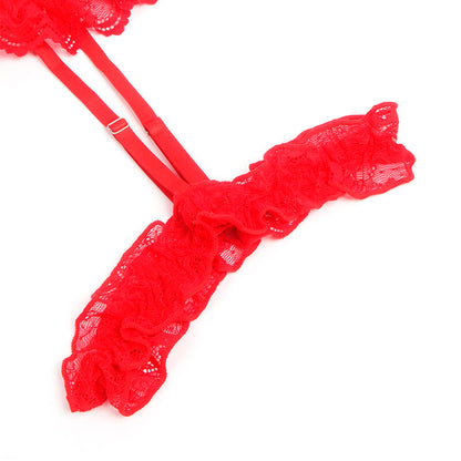 SUBBLIME - TEDDY WITH GARTER WITH LACE DETAIL AND STRIPS RED S/M - My naughty haven #