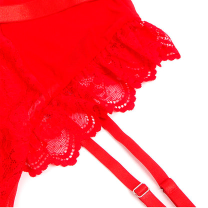 SUBBLIME - TEDDY WITH GARTER WITH LACE DETAIL AND STRIPS RED S/M - My naughty haven #