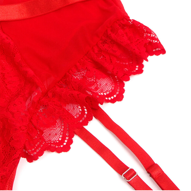 SUBBLIME - TEDDY WITH GARTER WITH LACE DETAIL AND STRIPS RED S/M - My naughty haven #