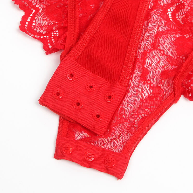 SUBBLIME - TEDDY WITH GARTER WITH LACE DETAIL AND STRIPS RED S/M - My naughty haven #