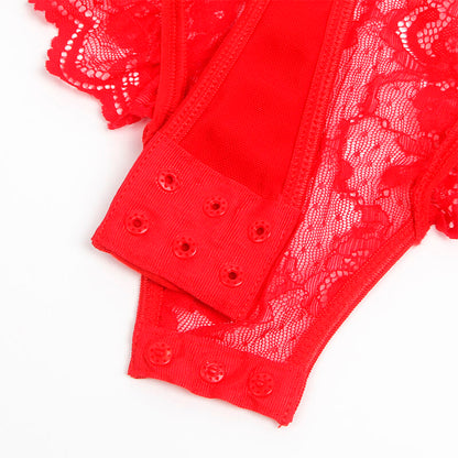 SUBBLIME - TEDDY WITH GARTER WITH LACE DETAIL AND STRIPS RED S/M - My naughty haven #