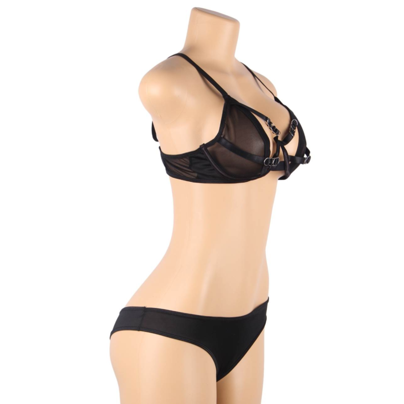 SUBBLIME - TWO PIECE SET OF TRANSPARENCY BRA AND S/M STRIPS - My naughty haven #
