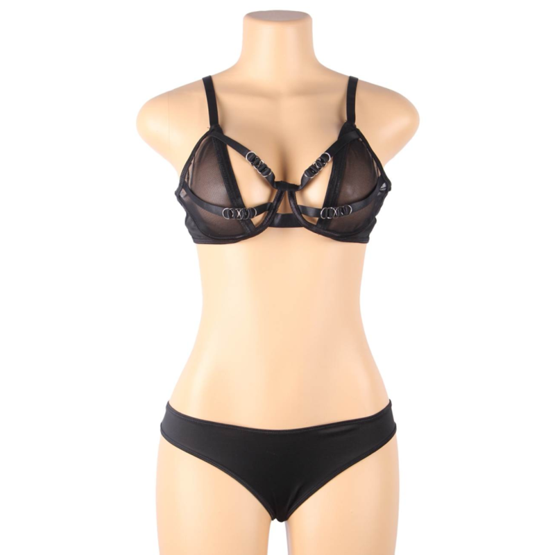SUBBLIME - TWO PIECE SET OF TRANSPARENCY BRA AND S/M STRIPS - My naughty haven #