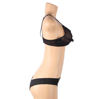 SUBBLIME - TWO PIECE SET OF TRANSPARENCY BRA AND S/M STRIPS - My naughty haven #