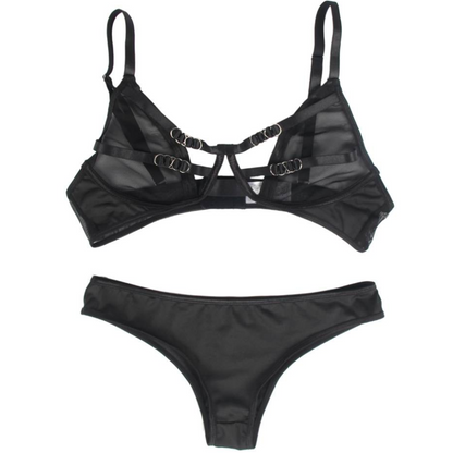 SUBBLIME - TWO PIECE SET OF TRANSPARENCY BRA AND S/M STRIPS - My naughty haven #