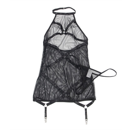 SUBLLIME - TRANSPARENT HALTER NECK DRESS BLACK S/M - My naughty haven #