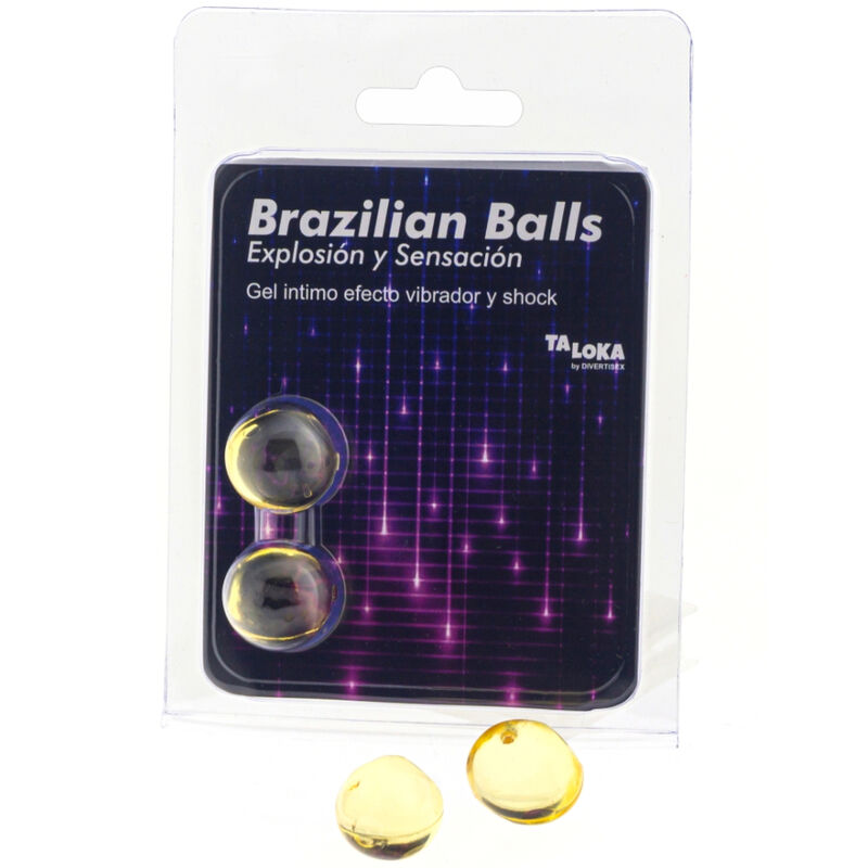 TALOKA - 2 BRAZILIAN BALLS VIBRATING & SHOCK EFFECT EXCITING GEL - My naughty haven #