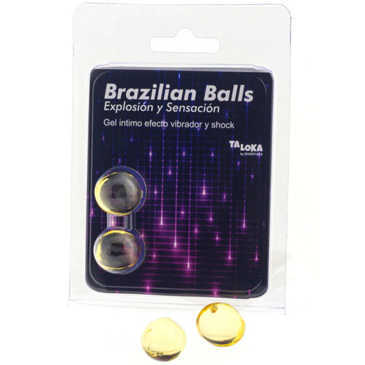 TALOKA - 2 BRAZILIAN BALLS VIBRATING & SHOCK EFFECT EXCITING GEL - My naughty haven #