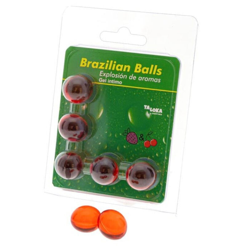 TALOKA - 5 BRAZILIAN BALLS STRAWBERRY & CHERRY INTIMATE GEL - My naughty haven #