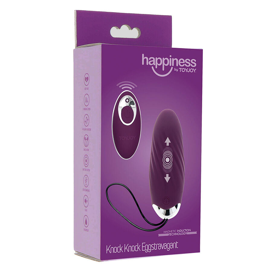 TOYJOY - HAPPINESS KNOCK KNOCK EGGSTAVAGANT VIBRATOR WITH REMOTE CONTROL PURPLE - My naughty haven #