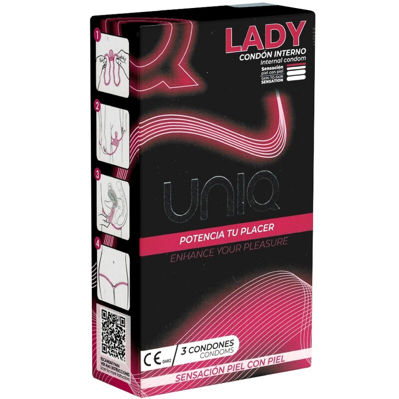 UNIQ - LADY CONDOM LATEX FREE FEMALE CONDOMS WITH GARTER BELT 3 UNITS - My naughty haven #