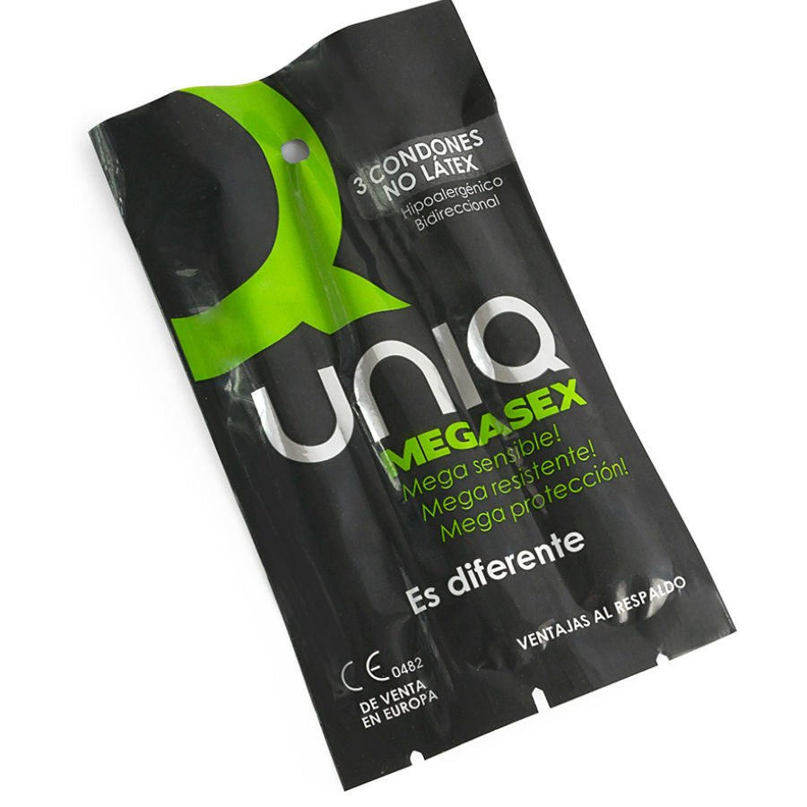 UNIQ - MEGASEX LATEX FREE SENSITIVE CONDOMS 3 UNITS - My naughty haven #
