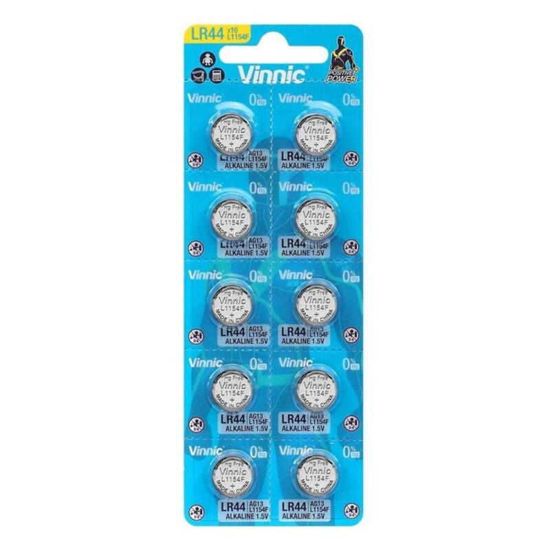 VINNIC - ALKALINE BUTTON BATTERY AG13 L1154F LR44 BLISTER*10 - My naughty haven #
