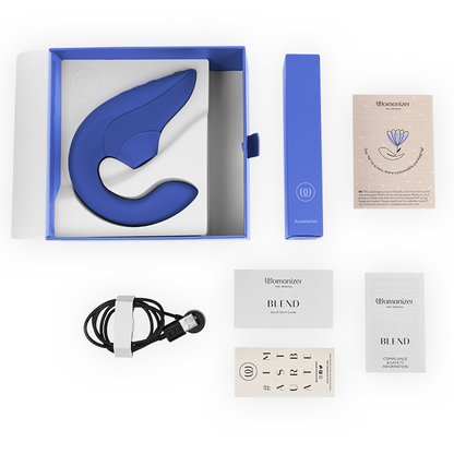 WOMANIZER - BLEND RABBIT VIBRATOR STIMULATOR VIBRANT BLUE - My naughty haven #