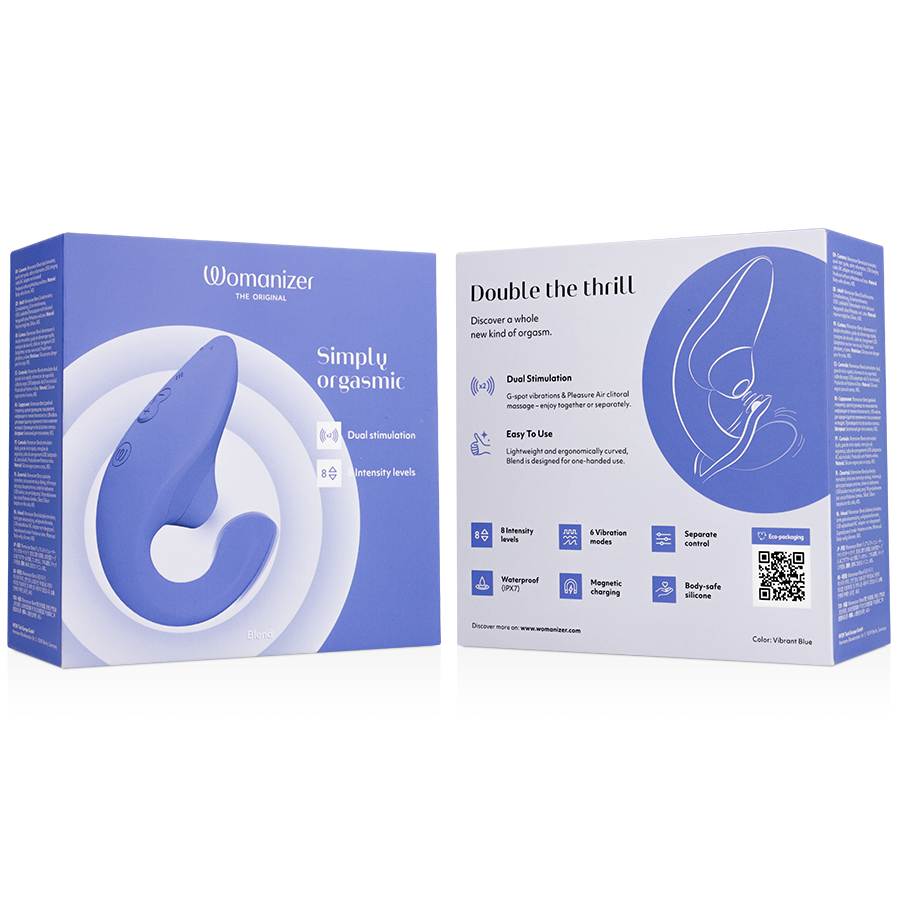WOMANIZER - BLEND RABBIT VIBRATOR STIMULATOR VIBRANT BLUE - My naughty haven #