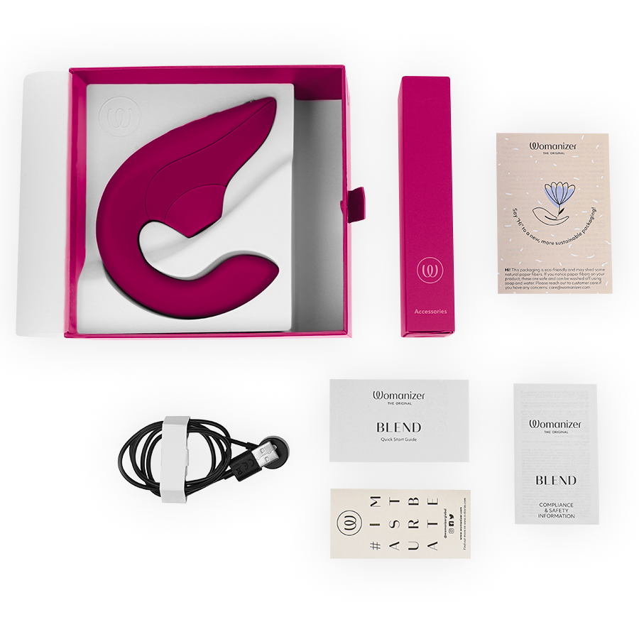 WOMANIZER - BLEND RABBIT VIBRATOR STIMULATOR VIBRANT PINK - My naughty haven #