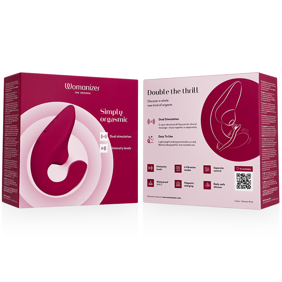 WOMANIZER - BLEND RABBIT VIBRATOR STIMULATOR VIBRANT PINK - My naughty haven #