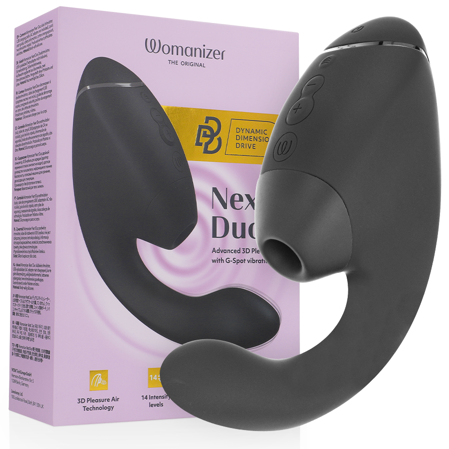 WOMANIZER - DUO NEXT DUAL CLITORAL & G-SPOT STIMULATOR BLACK - My naughty haven #