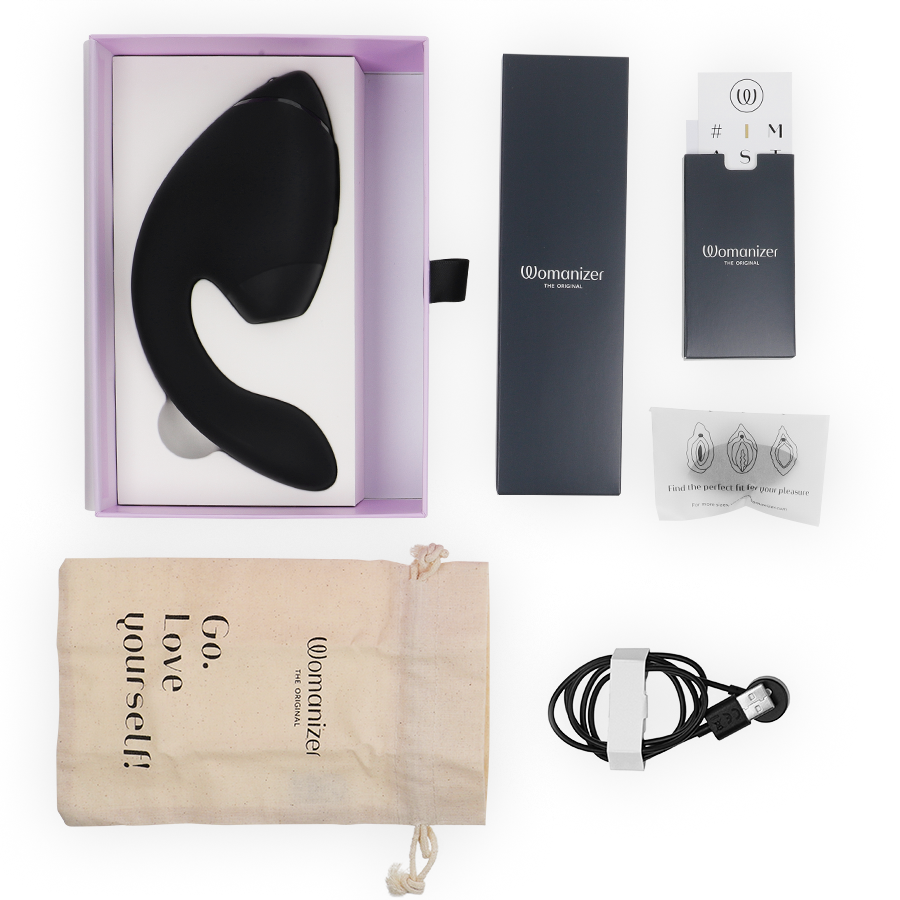 WOMANIZER - DUO NEXT DUAL CLITORAL & G-SPOT STIMULATOR BLACK - My naughty haven #