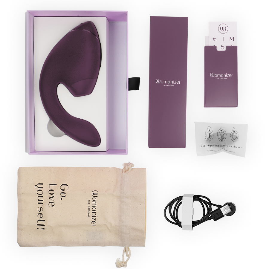 WOMANIZER - DUO NEXT DUAL CLITORAL & G-SPOT STIMULATOR DARK PURPLE - My naughty haven #