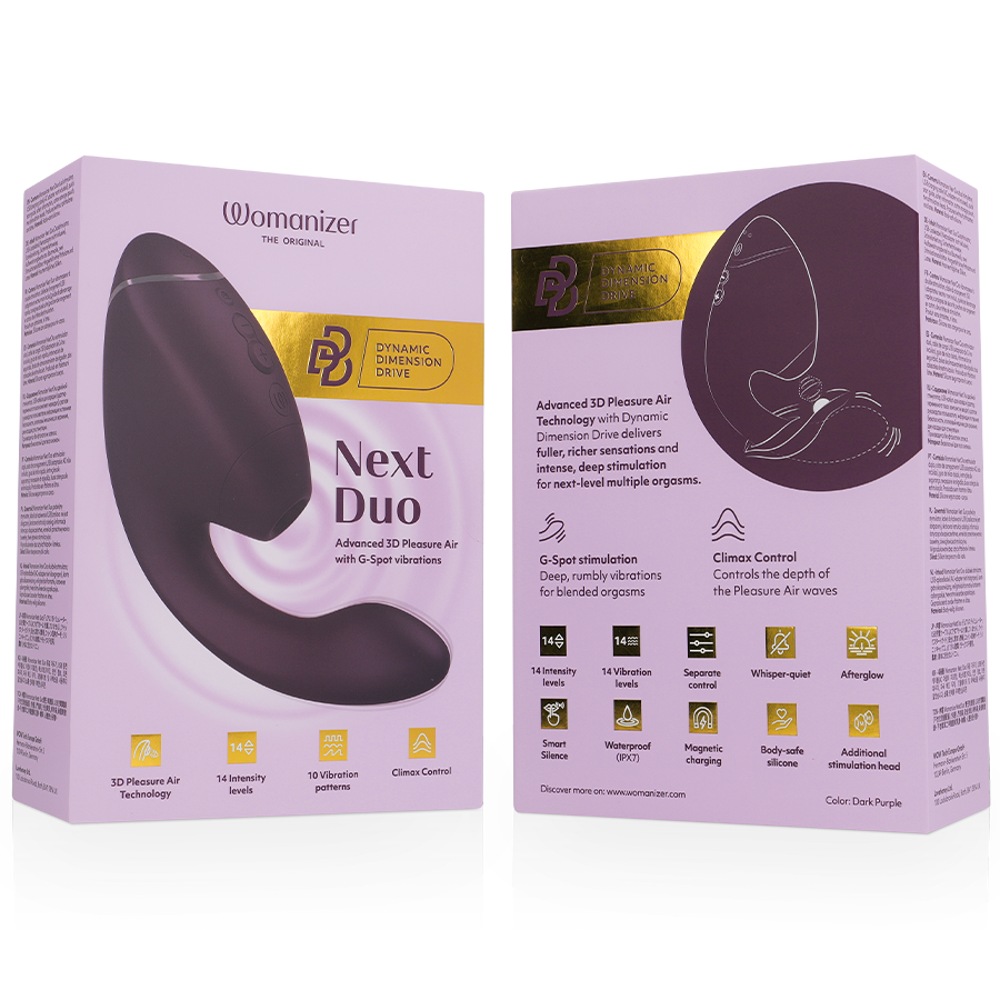 WOMANIZER - DUO NEXT DUAL CLITORAL & G-SPOT STIMULATOR DARK PURPLE - My naughty haven #