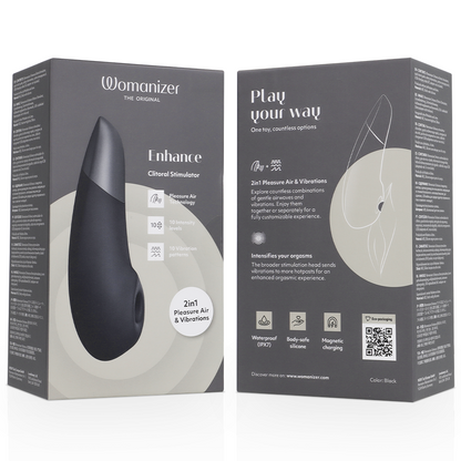 WOMANIZER - ENHANCE CLITORIAL STIMULATOR BLACK - My naughty haven #