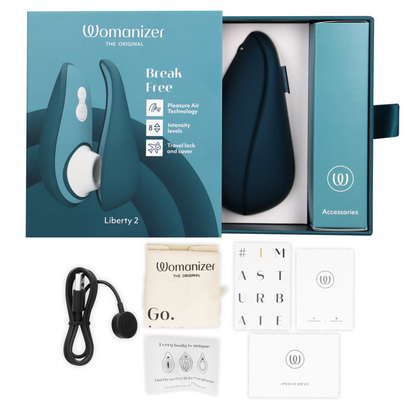 WOMANIZER - LIBERTY 2 CLITORIS STIMULATOR & SUCTION LIGHT GREEN - My naughty haven #