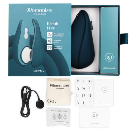WOMANIZER - LIBERTY 2 CLITORIS STIMULATOR & SUCTION LIGHT GREEN - My naughty haven #