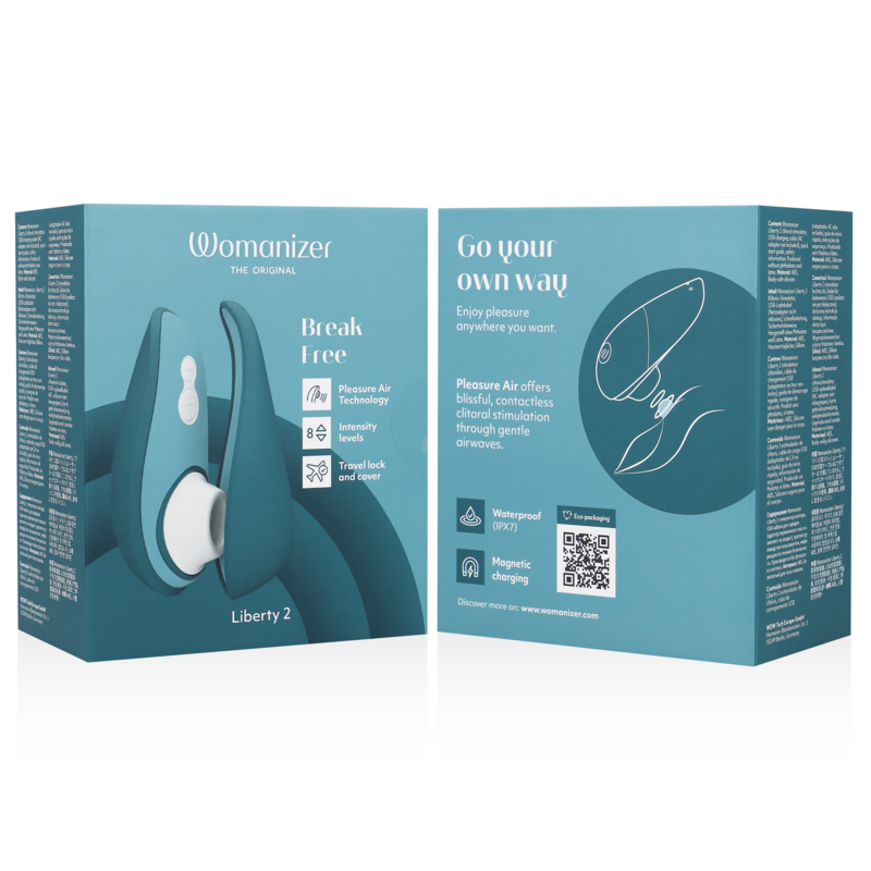 WOMANIZER - LIBERTY 2 CLITORIS STIMULATOR & SUCTION LIGHT GREEN - My naughty haven #