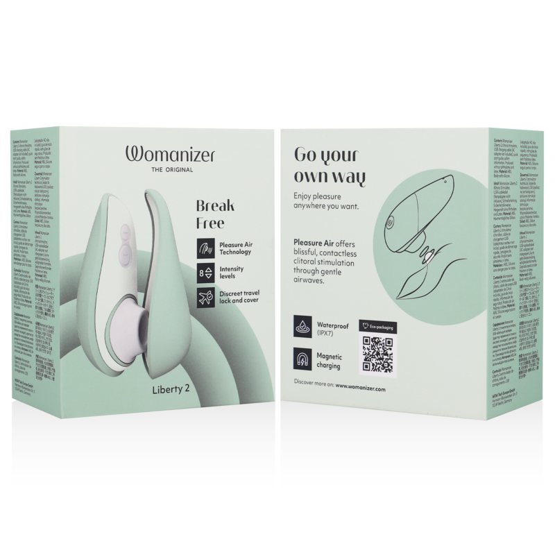 WOMANIZER - LIBERTY 2 CLITORIS STIMULATOR & SUCTION LIGHT GREEN - My naughty haven #