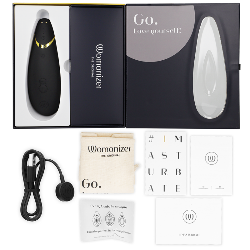 WOMANIZER - PREMIUM 2 CLITORAL STIMULATOR BLACK - My naughty haven #