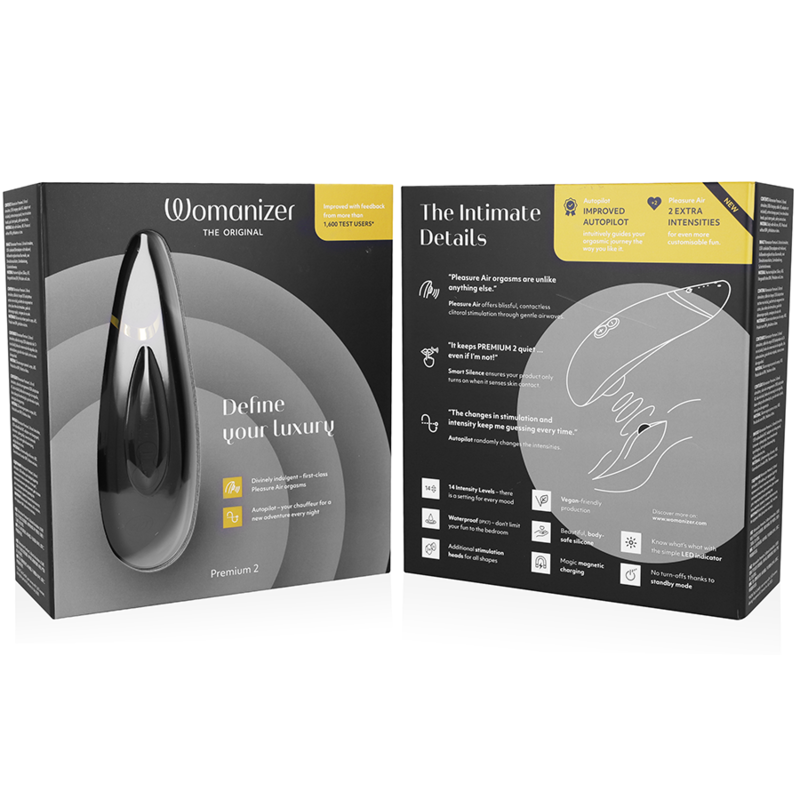 WOMANIZER - PREMIUM 2 CLITORAL STIMULATOR BLACK - My naughty haven #