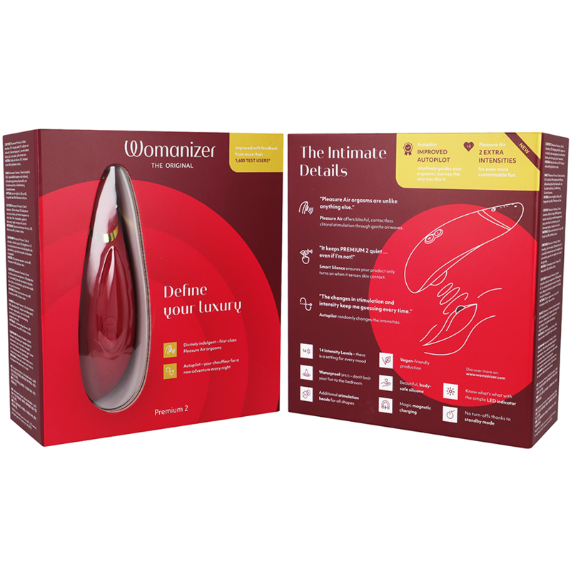 WOMANIZER - PREMIUM 2 CLITORAL STIMULATOR BORDEAUX - My naughty haven #