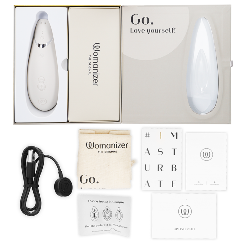 WOMANIZER - PREMIUM 2 CLITORAL STIMULATOR WARM GRAY - My naughty haven #