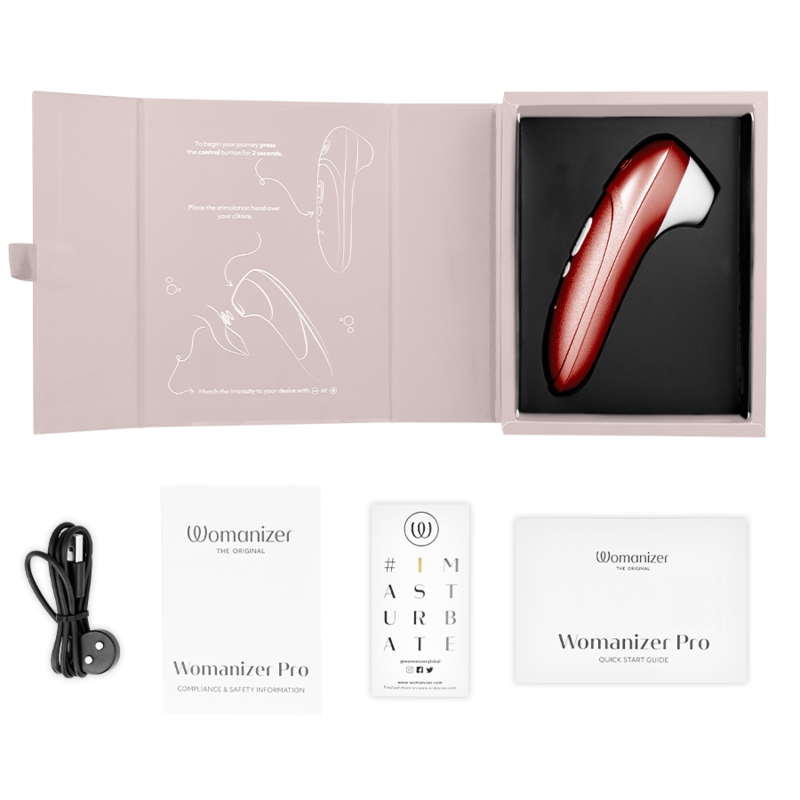 WOMANIZER - PRO VIBRANT CLITORAL STIMULATOR BURGUNDY - My naughty haven #