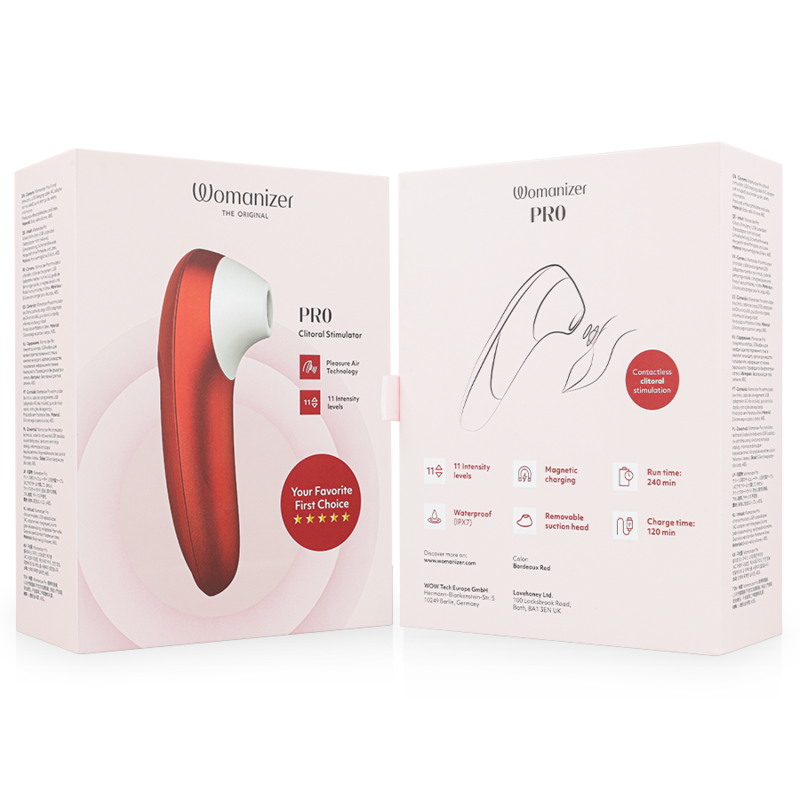 WOMANIZER - PRO VIBRANT CLITORAL STIMULATOR BURGUNDY - My naughty haven #