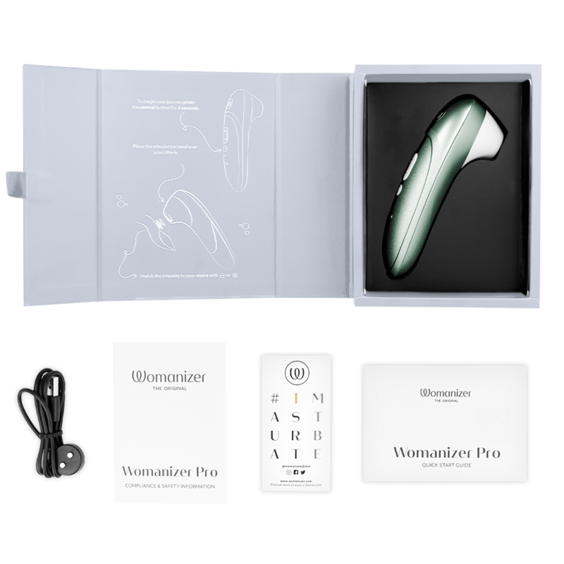 WOMANIZER - PRO VIBRANT CLITORAL STIMULATOR SAGE GREEN - My naughty haven #