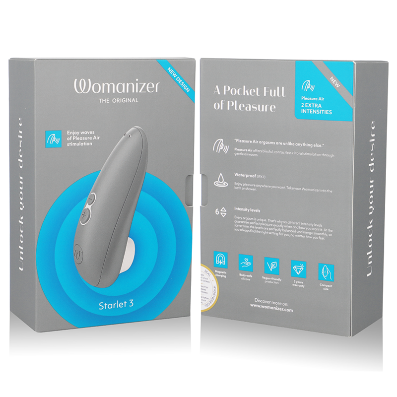 WOMANIZER - STARLET 3 CLITORAL STIMULATOR GRAY - My naughty haven #