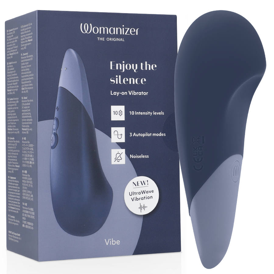 WOMANIZER - VIBE LAY-ON SILENT VIBRATOR DARK BLUE - My naughty haven #
