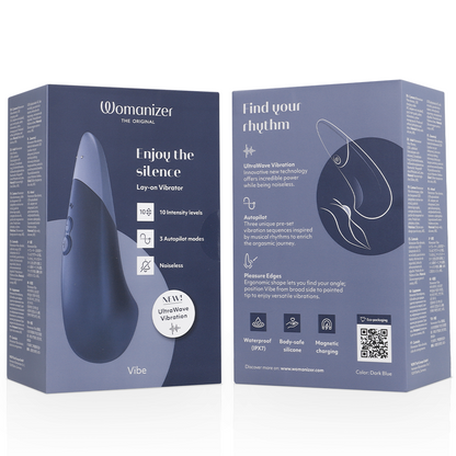 WOMANIZER - VIBE LAY-ON SILENT VIBRATOR DARK BLUE - My naughty haven #