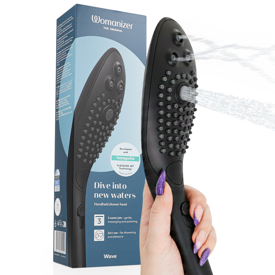 WOMANIZER - WAVE CLITORAL STIMULATING SHOWER HEAD BLACK - My naughty haven #