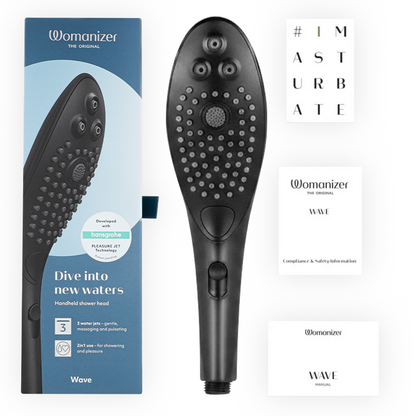 WOMANIZER - WAVE CLITORAL STIMULATING SHOWER HEAD BLACK - My naughty haven #