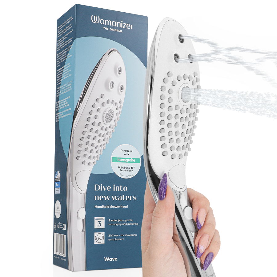 WOMANIZER - WAVE CLITORAL STIMULATING SHOWER HEAD CHROME - My naughty haven #