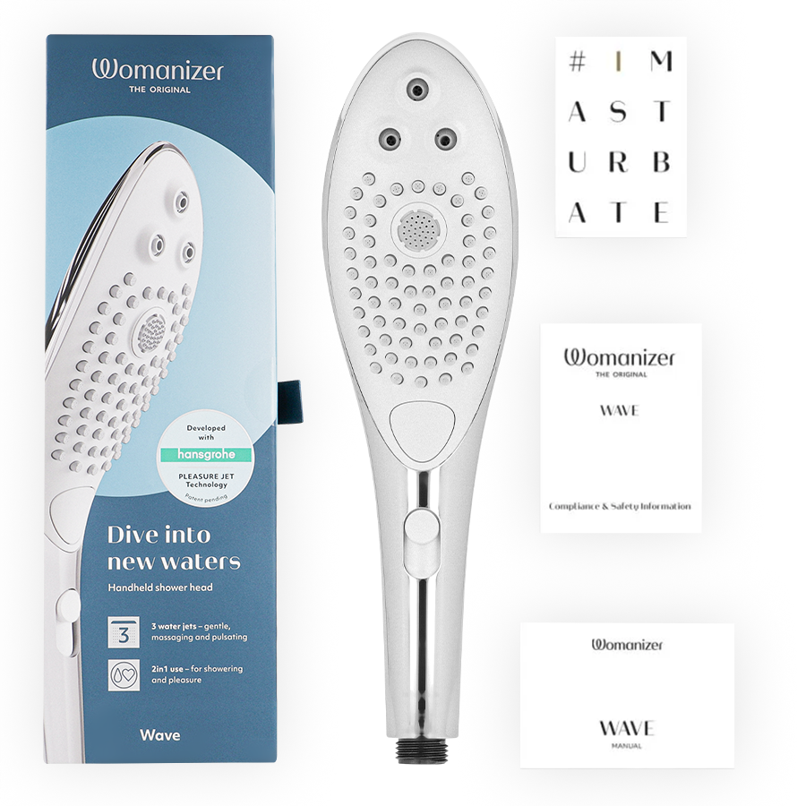 WOMANIZER - WAVE CLITORAL STIMULATING SHOWER HEAD CHROME - My naughty haven #