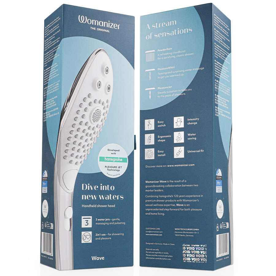 WOMANIZER - WAVE CLITORAL STIMULATING SHOWER HEAD CHROME - My naughty haven #