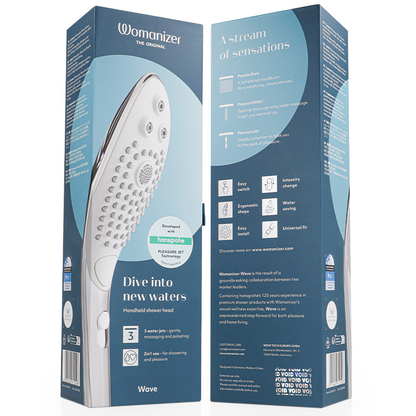 WOMANIZER - WAVE CLITORAL STIMULATING SHOWER HEAD CHROME - My naughty haven #