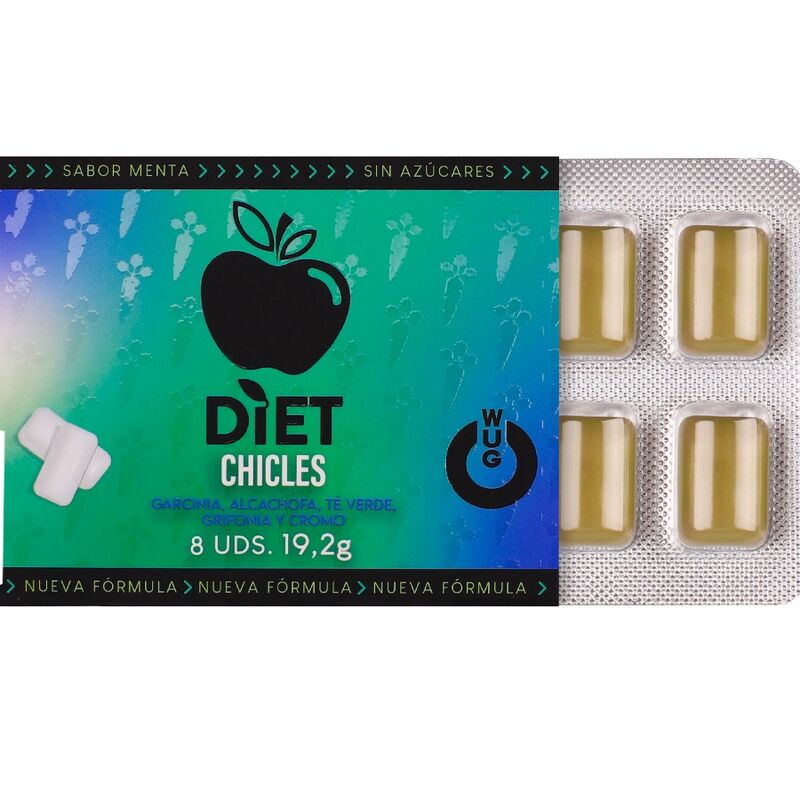 WUG DIET - SUGAR-FREE FUNCTIONAL MINT GUM BLISTER 8 PCS - My naughty haven #